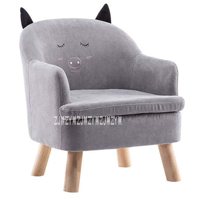 S203 Children Lazy Sofa Animal Cartoon Baby Sofa Detachable Kid Bean Bag Washable Reading Chair Children Furniture Wooden Frame