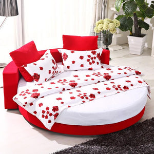 hot sale round leather bed in different color for home or for hotel