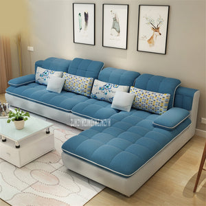 Living Room Sofa Combination Home Furniture Sofa Set L-Shape Sectional Couch Recliner Couch Frame B042 Modern Simple