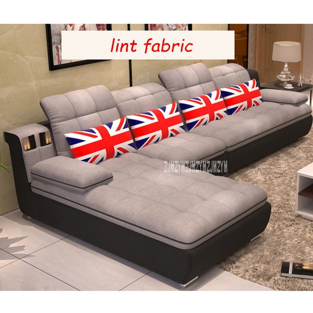 Living Room Sofa Combination Home Furniture Sofa Set L-Shape Sectional Couch Recliner Couch Frame B042 Modern Simple