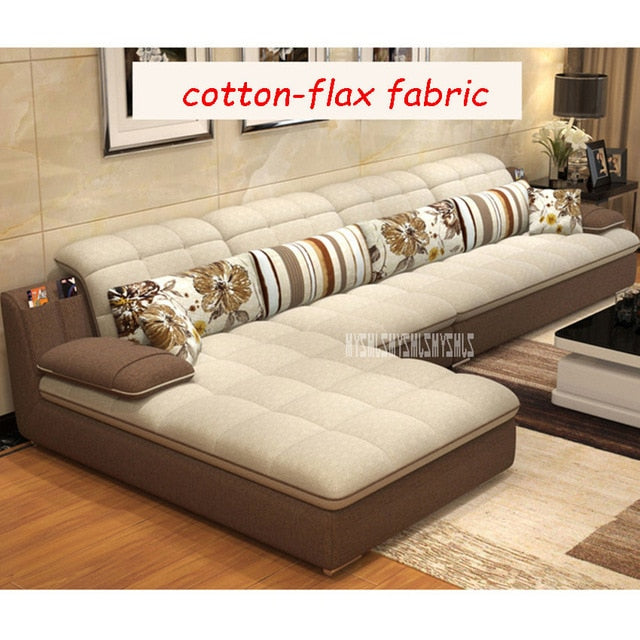 Living Room Sofa Combination Home Furniture Sofa Set L-Shape Sectional Couch Recliner Couch Frame B042 Modern Simple