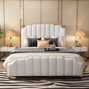 U-BEST california modern luxury italian latest modern double beds with storage off white queen king size double metal frame bed