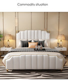 U-BEST california modern luxury italian latest modern double beds with storage off white queen king size double metal frame bed