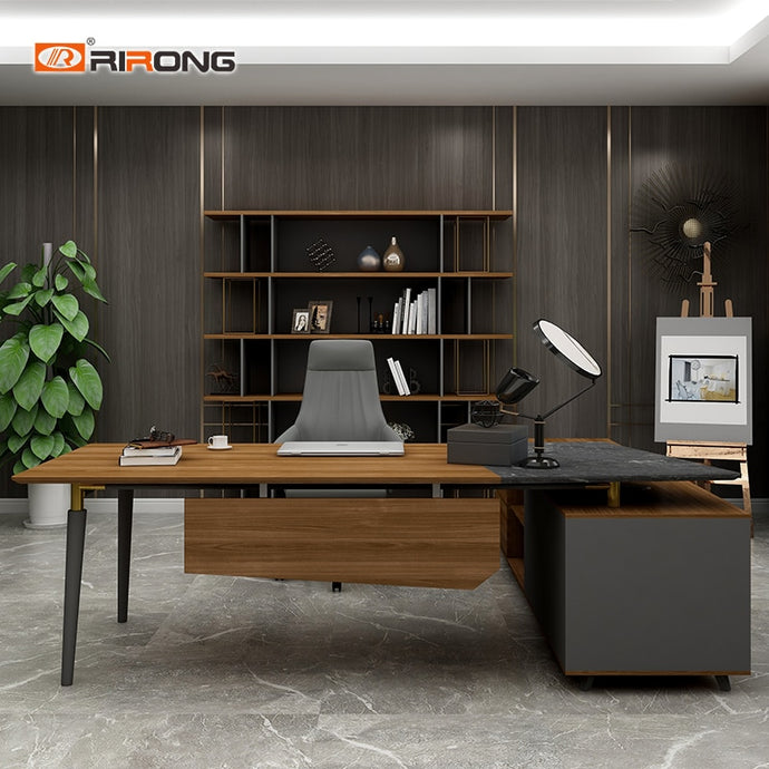 Home Laptop Study Table Desk Personal Office Design Furniture Walnut Wooden Office Furniture Set Custom Office Table Desk Set