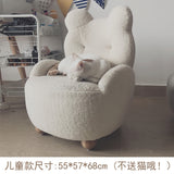 White Bear Cute Plush Single Person Little  Children Sofa Soft Comfortable Kids Sofa Bean Bag Zitzak Nordic Baby Furniture