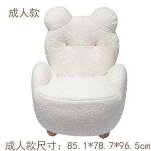 White Bear Cute Plush Single Person Little  Children Sofa Soft Comfortable Kids Sofa Bean Bag Zitzak Nordic Baby Furniture