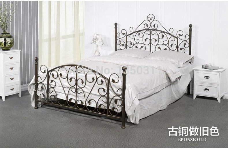 Noble iron double single bed 1.5 meters 1.8 European pastoral student bed iron bed princess bed rack