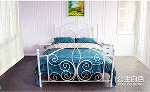 Modern, wrought iron metal bed, single or double. Width (1.35m to 1.8 m) * 2 meters in length, can be customized