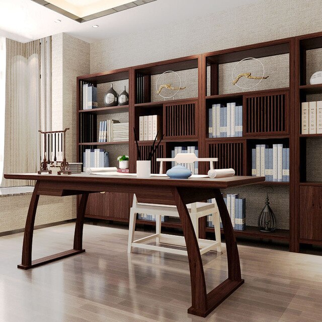 New Chinese Rustic Computer Desk Solid Wood Home Study Table Office Desks Customizable Size Furniture